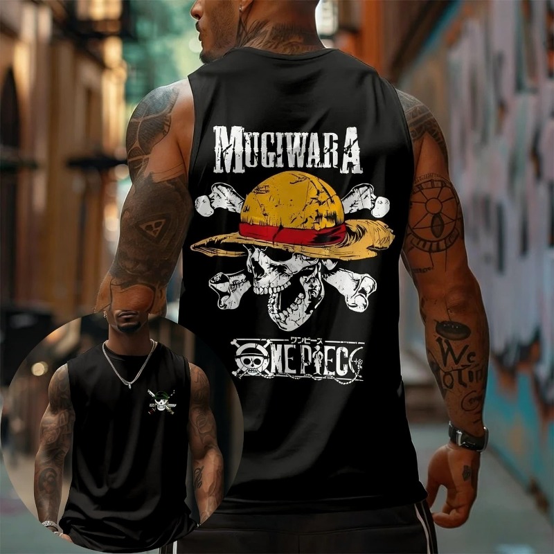 Tank Top Muscle - One Piece Mugiwara Strohhut Totenkopf Tanktop