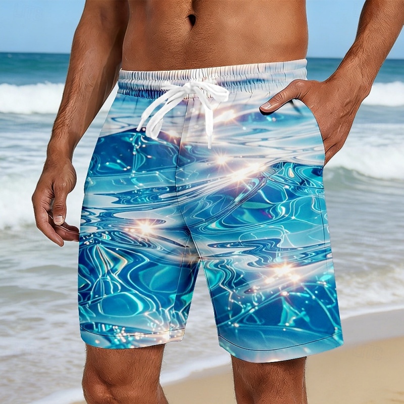 Trunks Board Surf - Bunte Badeshorts mit Meereswellen-Grafik für Herren,