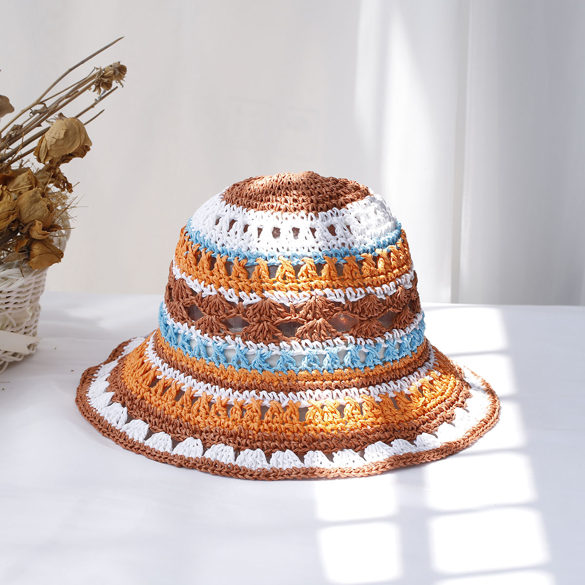 Bucket Hat Straw - Damen hüte neue Mode Stil Eimer