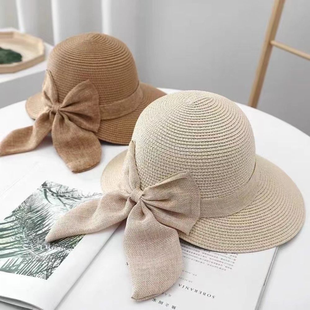 Bowknot Sonnenhut Sommer atmun – Bucket Hat Straw Bewertung und Preis