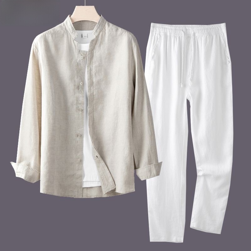 Weißes Langarmhemd und lockere – Linen Shirt Breathable Bewertung und Preis