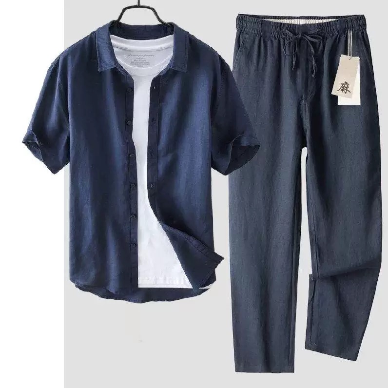 Reines Leinen-Baumwoll-Hemd fü – Linen Shirt Breathable Bewertung und Preis