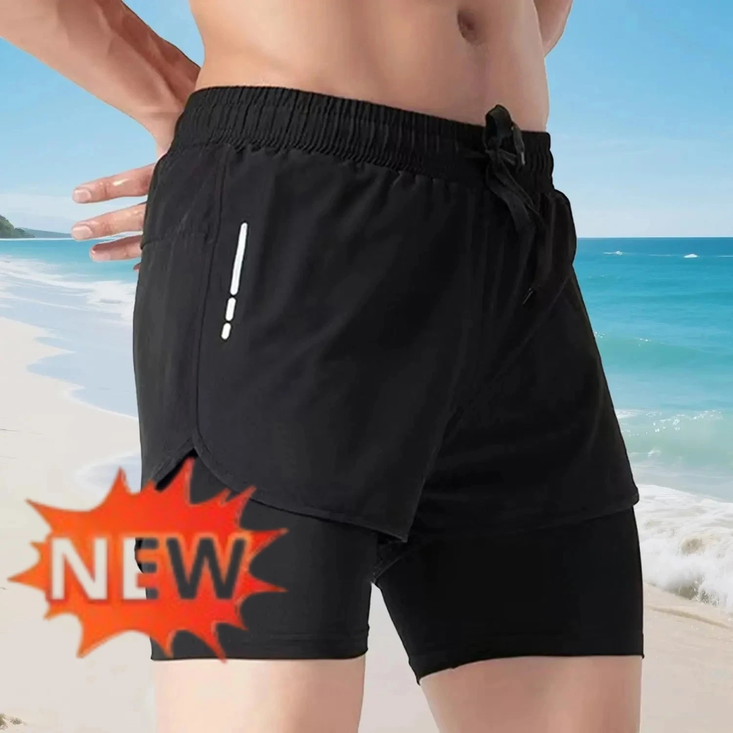 Herren-Badehose 2-in-1, schnel – Swim Trunk Quick Dry Bewertung und Preis