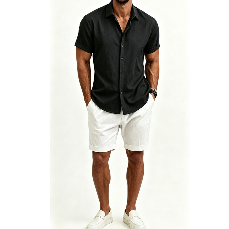 Herren Baumwoll-Leinen-Hemdset – Linen Shirt Breathable Bewertung und Preis