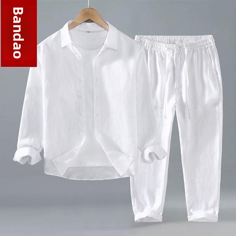 Loses Leinen-Freizeitoutfit fü – Linen Shirt Breathable Bewertung und Preis